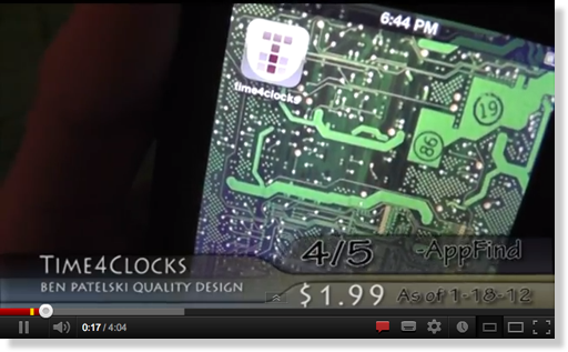 iPhone video review of time4clocks by Appfind